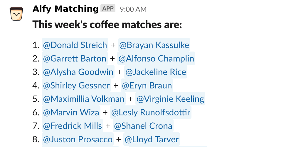 coffee in slack