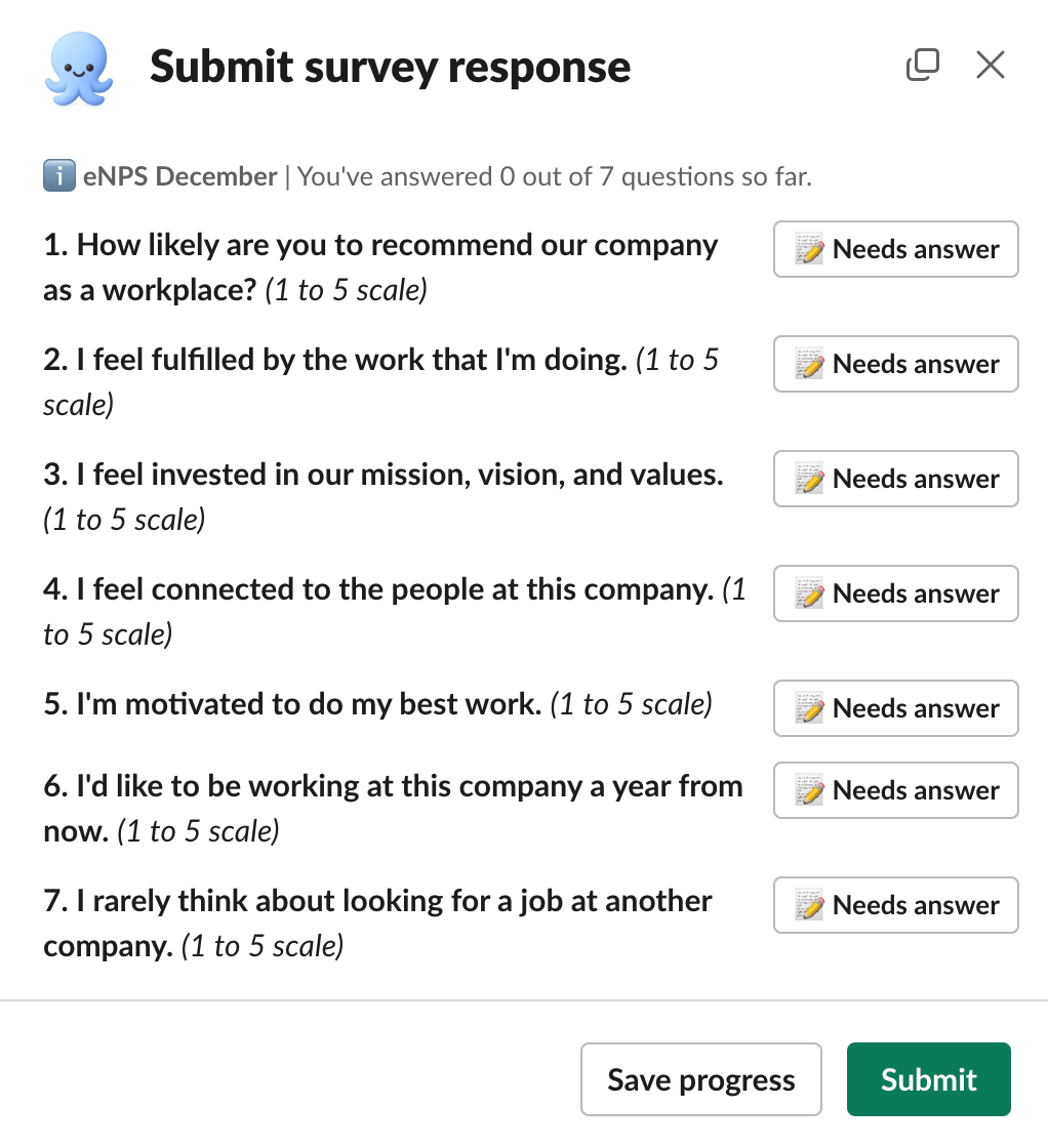 pulse survey in slack