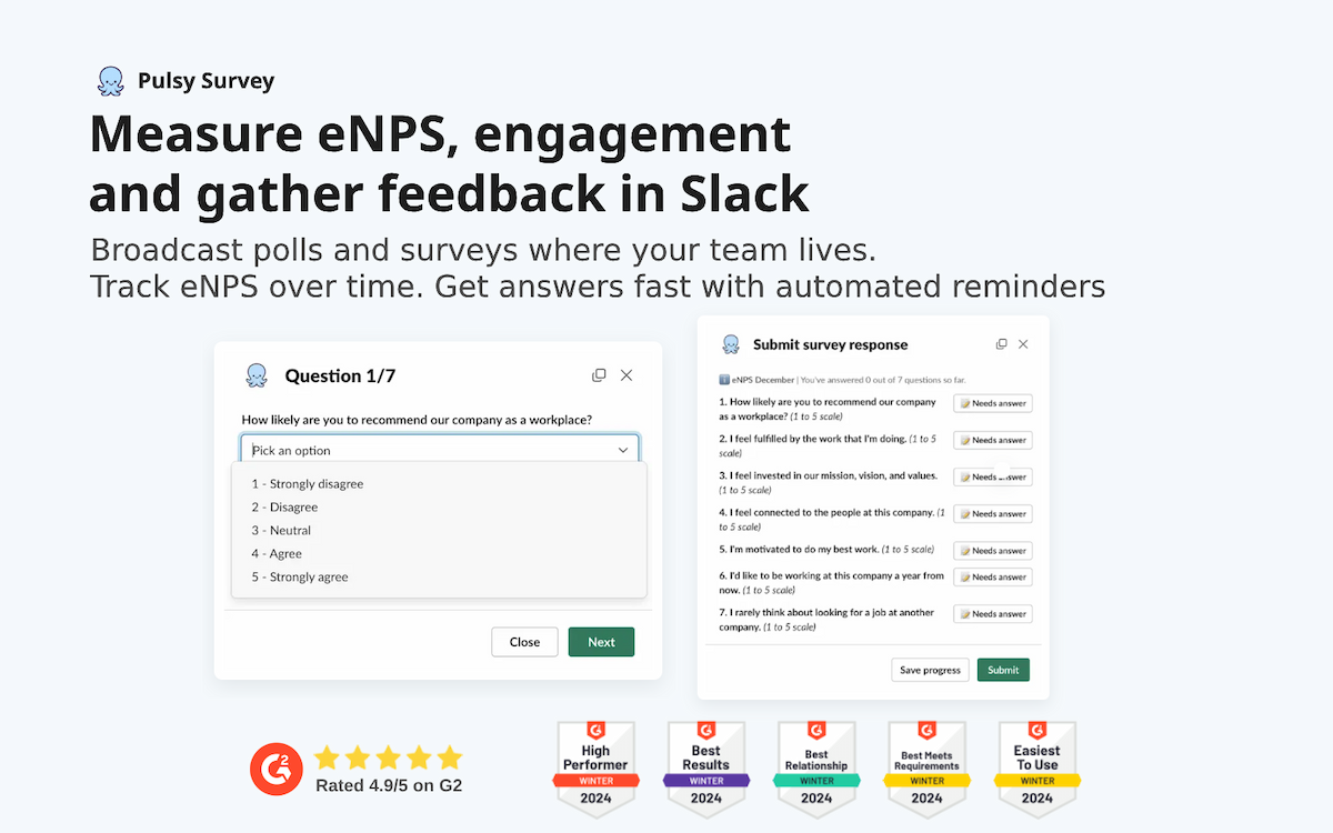 surveys and poll in slack