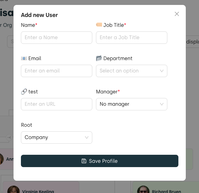 add someone linky org chart