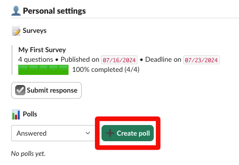 pulsy create poll button