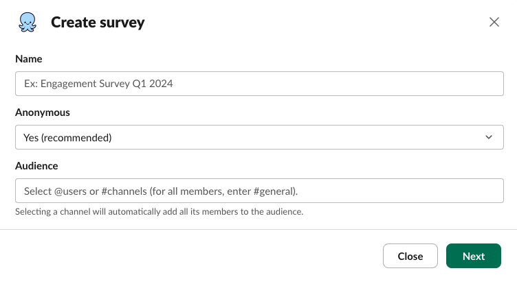 pulsy create survey modal