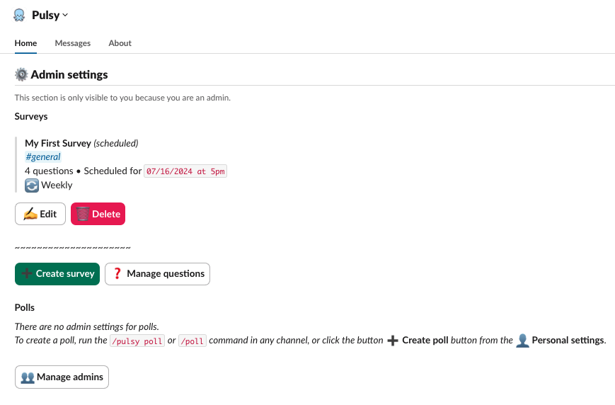 pulsy scheduled survey info