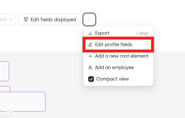 edit fields linky org chart