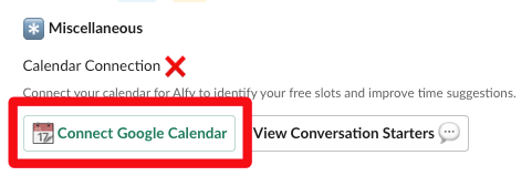 google calendar integration with alfy matching