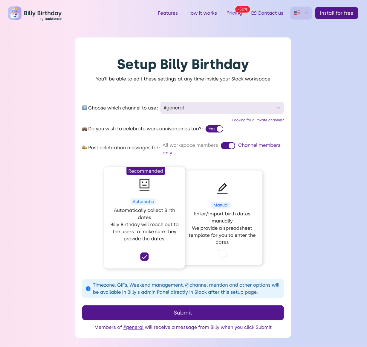 billy birthday is installed