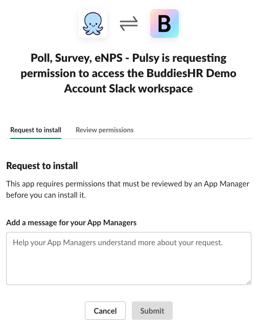 not enough rights to install slack app