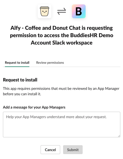 not enough rights to install slack app