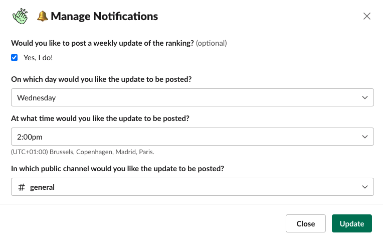 choose date and time of leaderboard notifications