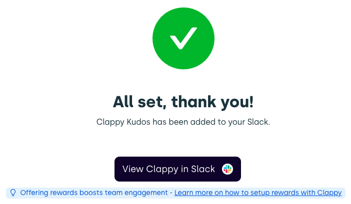 done installing kudos app