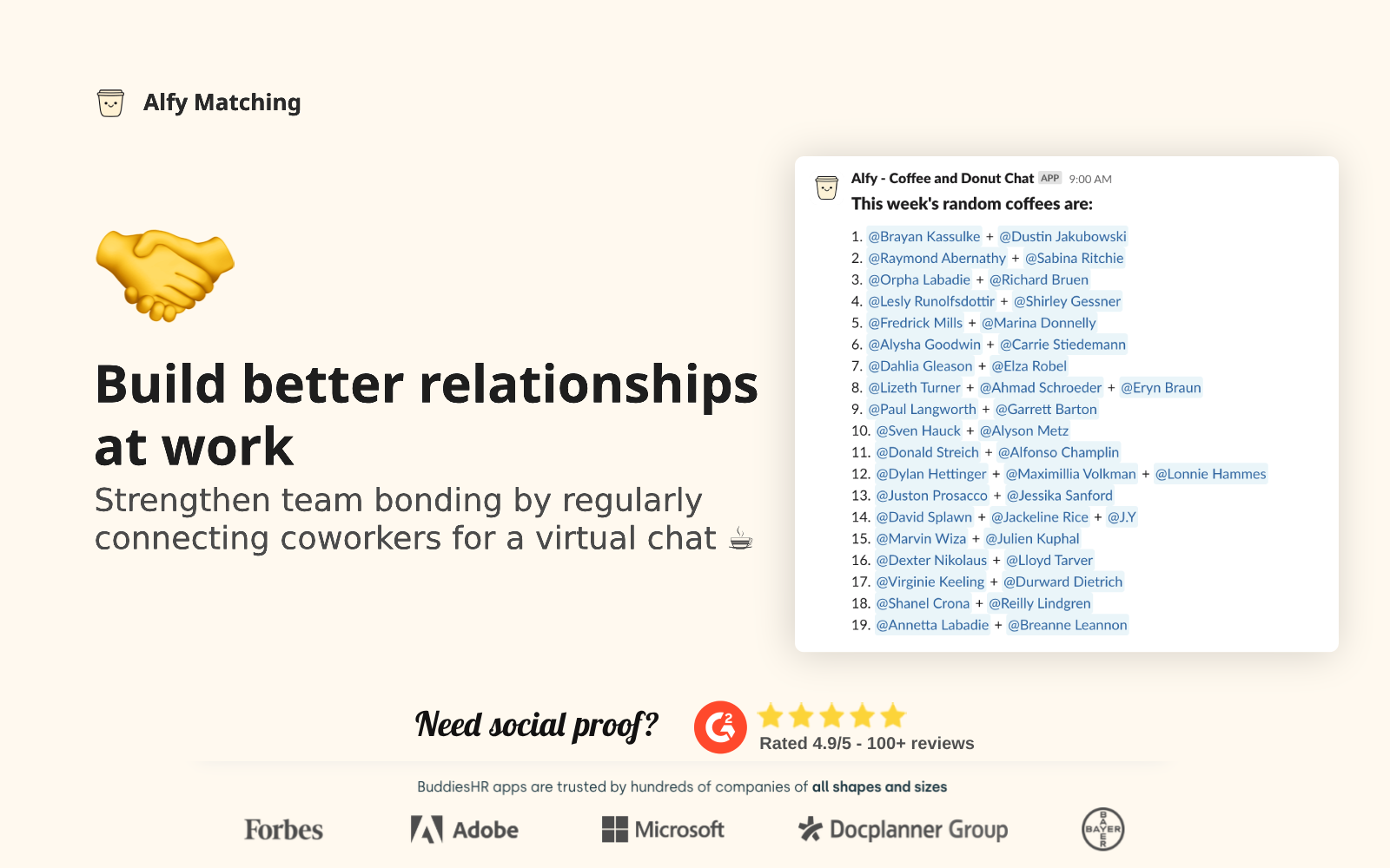 Alfy running in Slack