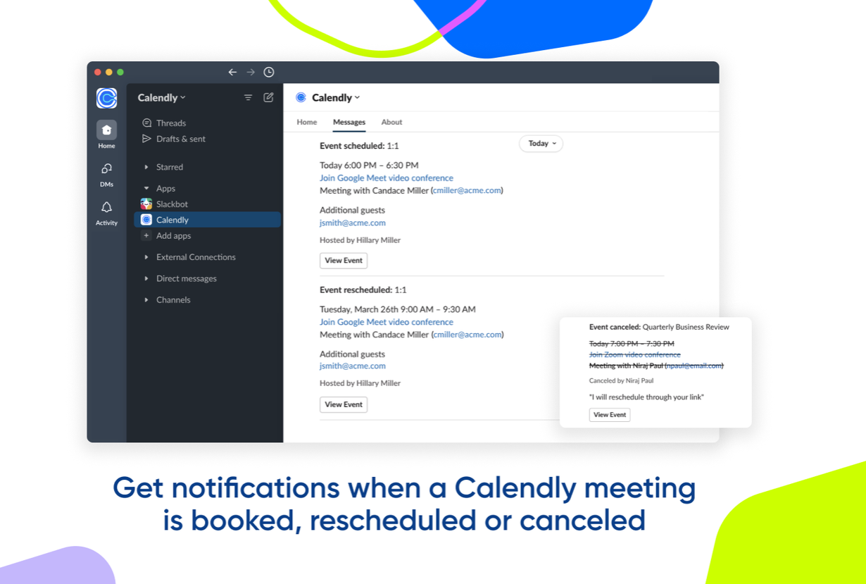 Calendly in Slack