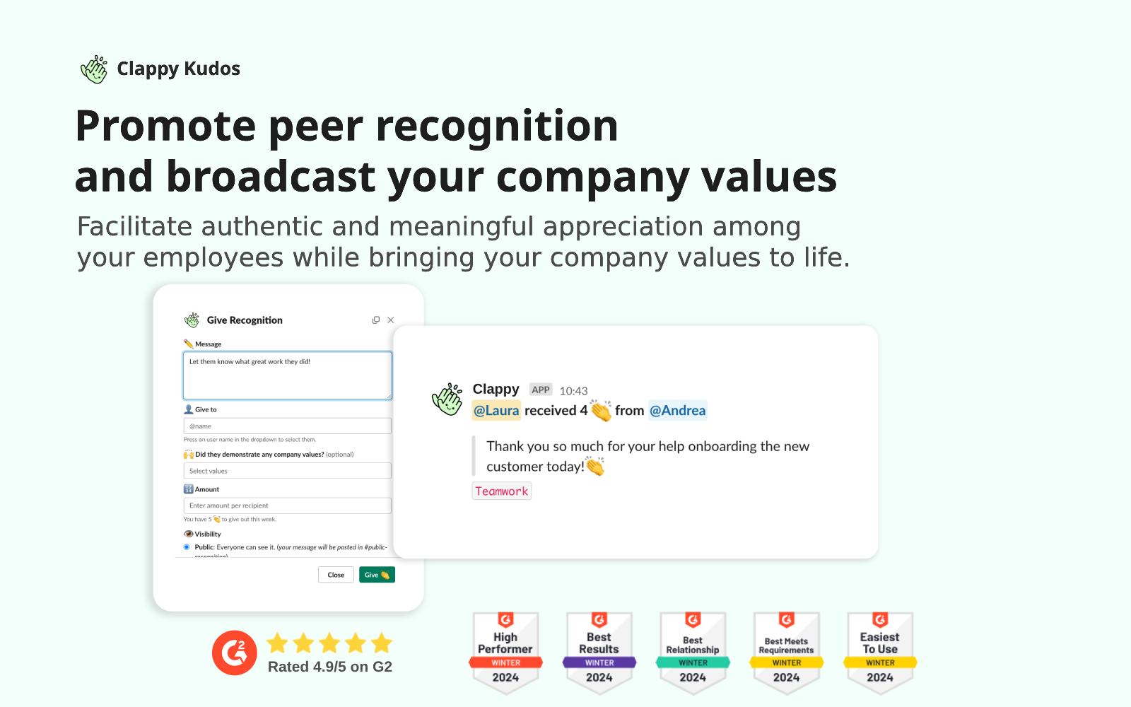 Clappy running in Slack