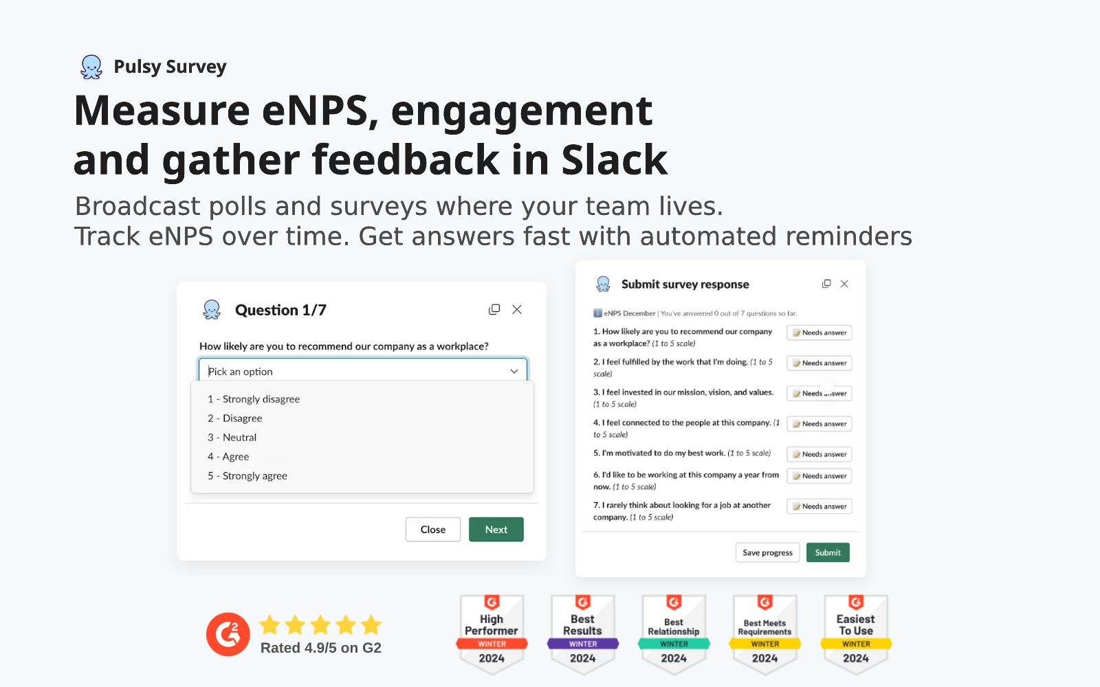 Pulsy running in Slack