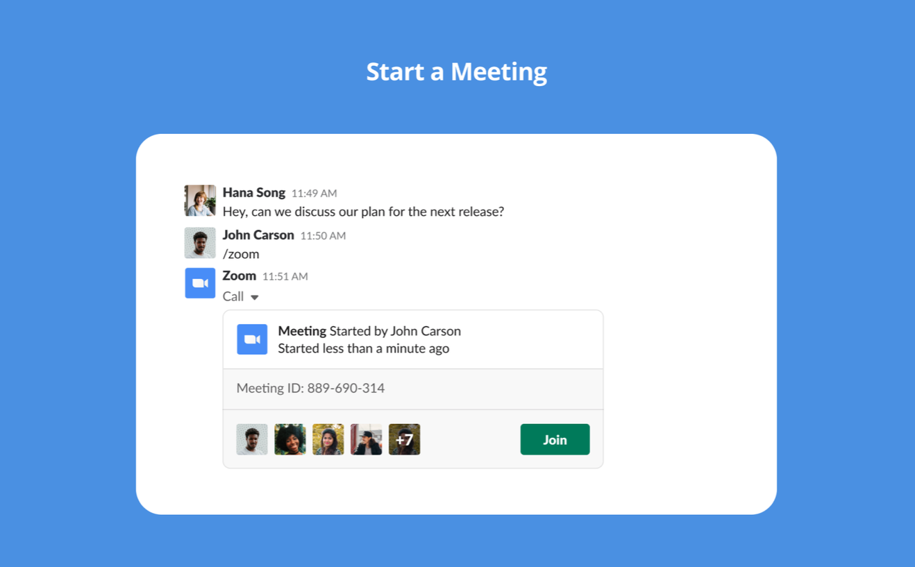 Zoom in Slack
