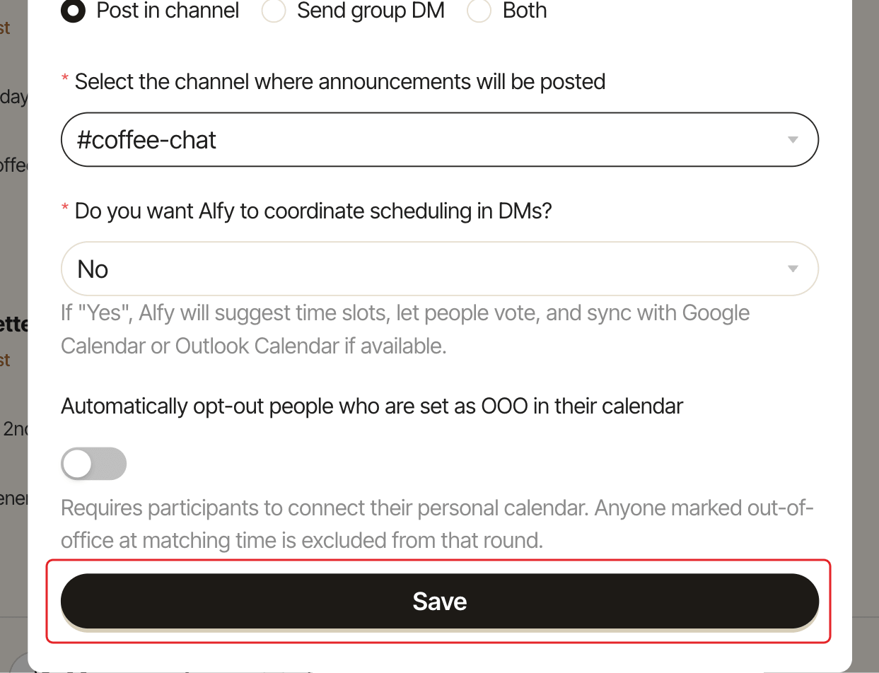 The Edit program window, with the Save button highlighted
