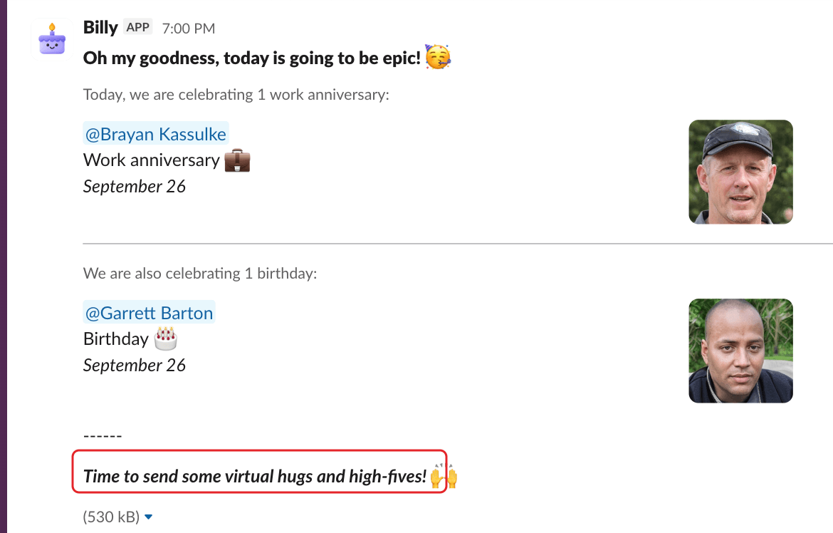 A celebration post, with its closing line highlighted